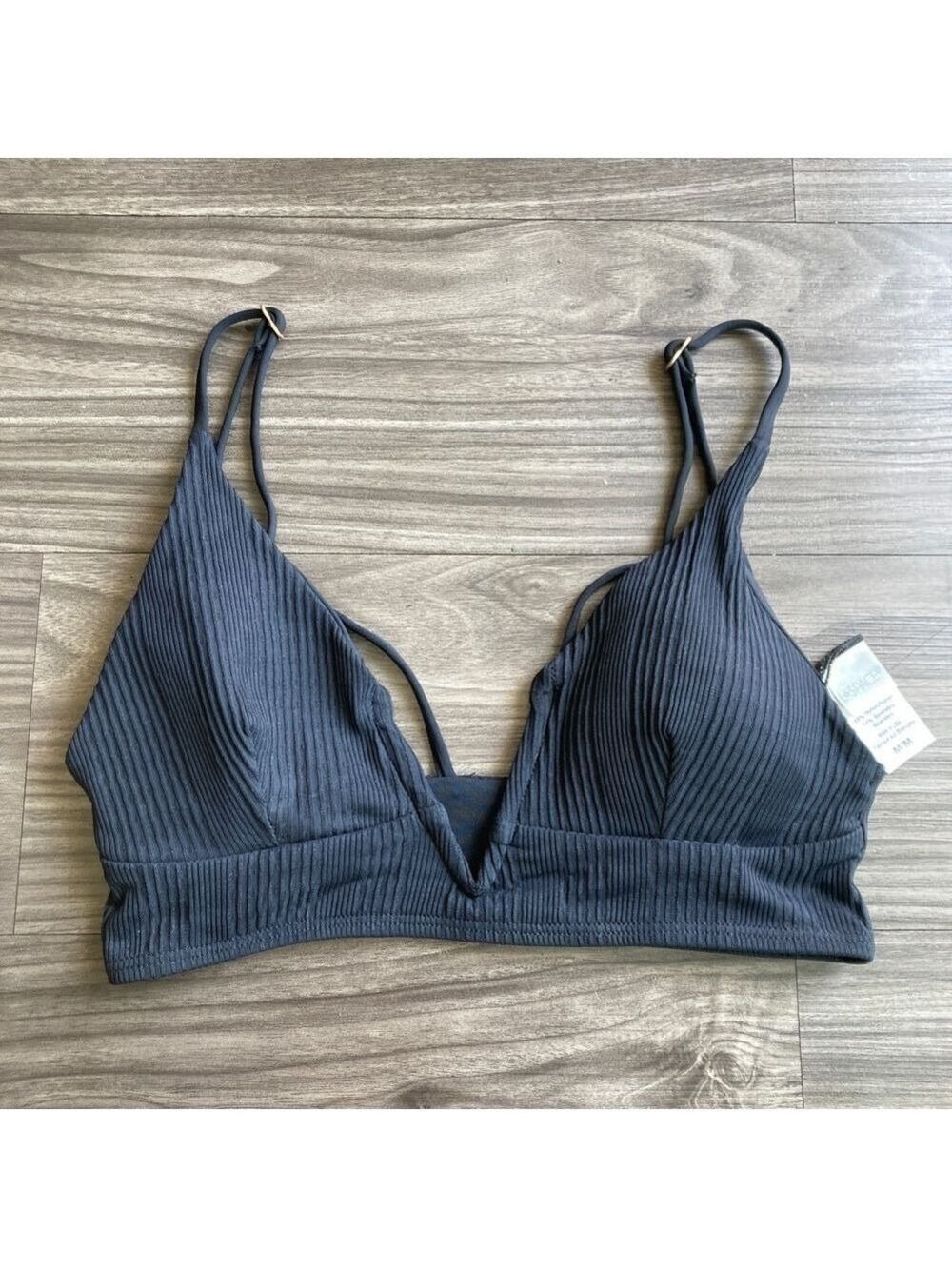 L*Space Ribbed Siren Bikini Top in Black - Picture 3 of 7